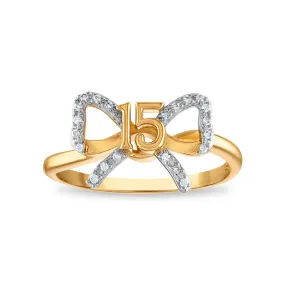 1/16 CTW Diamond Quinceanera Ring in 10KT Yellow Gold