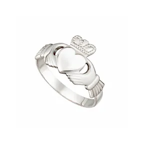 14K White Gold Claddagh Ring