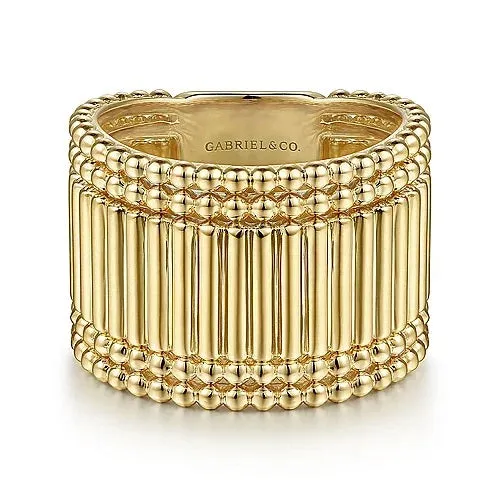 14K Yellow Gold Bujukan Wide Band Ring