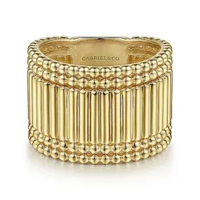 14K Yellow Gold Bujukan Wide Band Ring