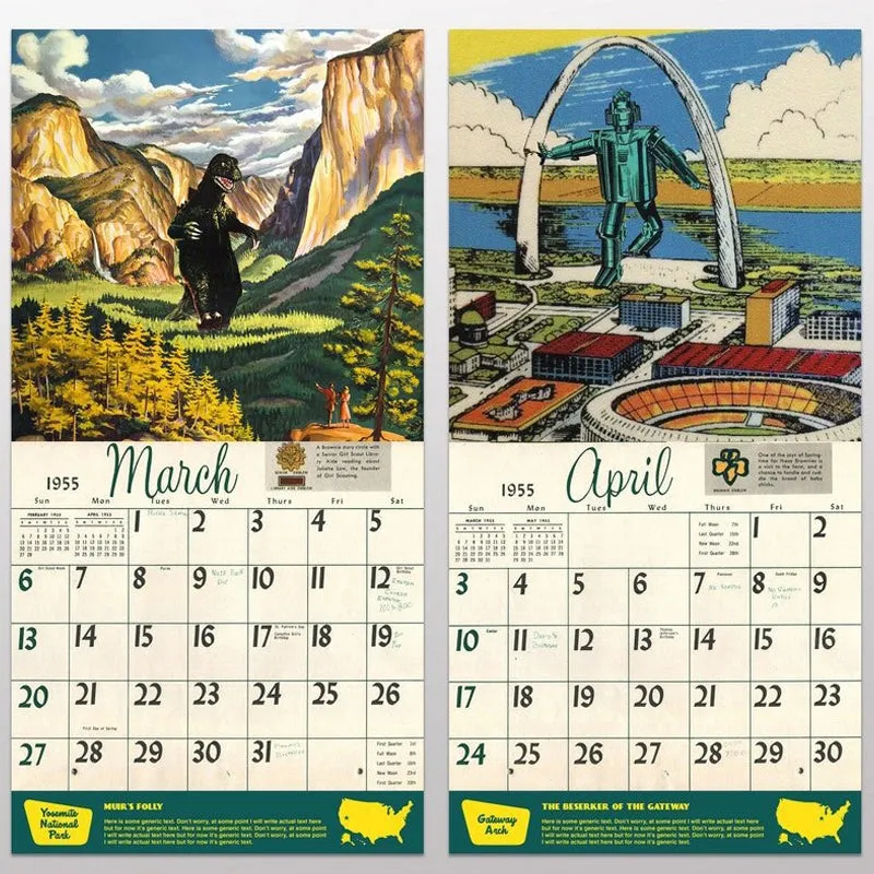 2023 National Park Monsters Calendar