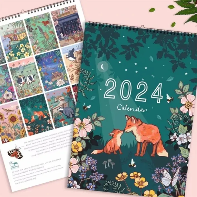 2024 Nature and Wildlife Art Wall Calendar