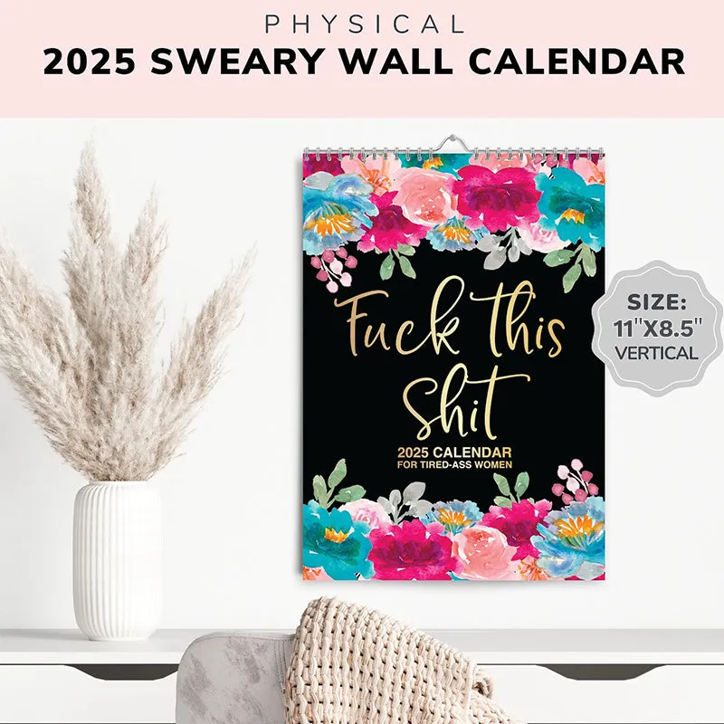 2025 Funny Large Sweary Wall Calendar