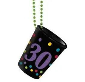 30TH BIRTHDAY SHOT GLASS NECKLACE