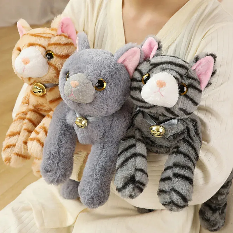 35/45cm Cat Plush Toy Like Real Cute Little Kitten Colorful Cats Doll Striped Sweet Peluche Children Present