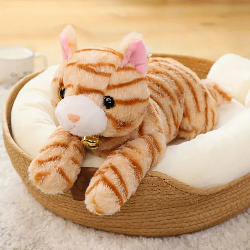 35/45cm Cat Plush Toy Like Real Cute Little Kitten Colorful Cats Doll Striped Sweet Peluche Children Present