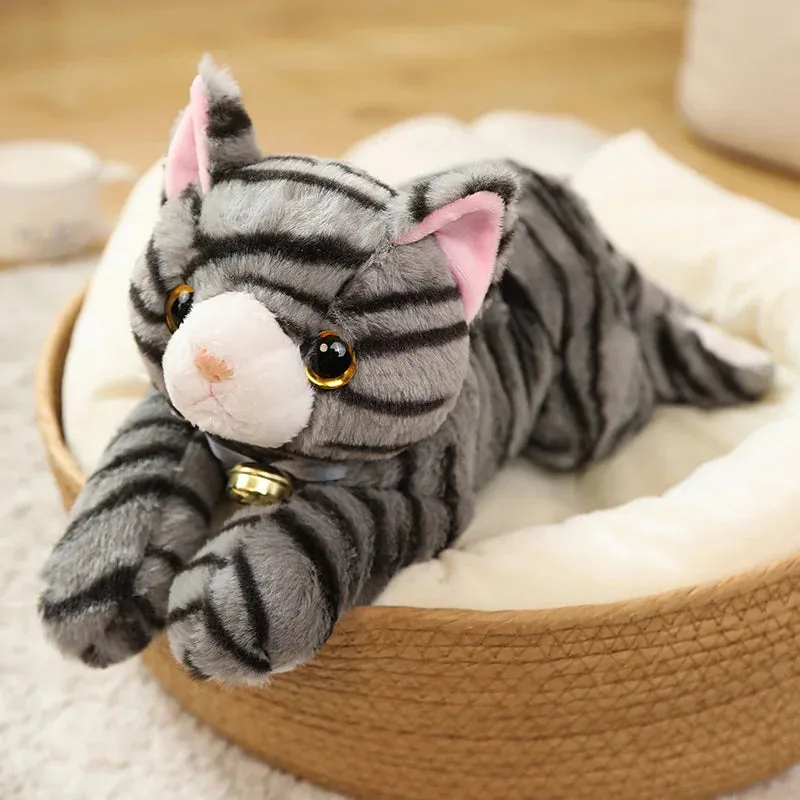 35/45cm Cat Plush Toy Like Real Cute Little Kitten Colorful Cats Doll Striped Sweet Peluche Children Present