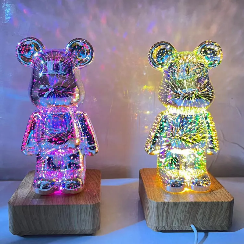 3D Fireworks Bear Lights