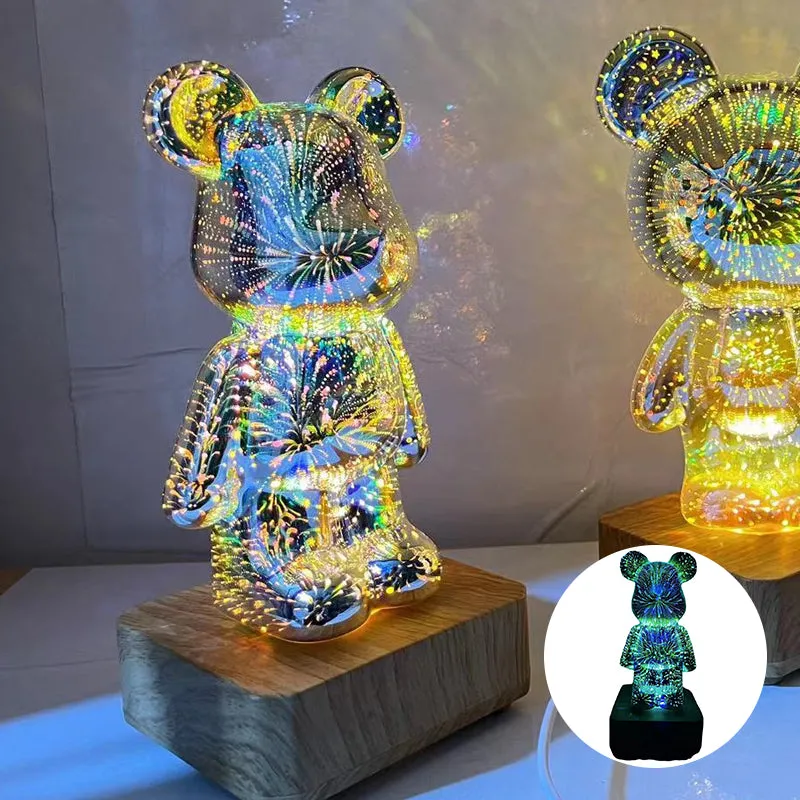 3D Fireworks Bear Lights