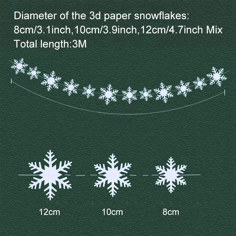 3D Snowflake Decorations (6/12 PCs)