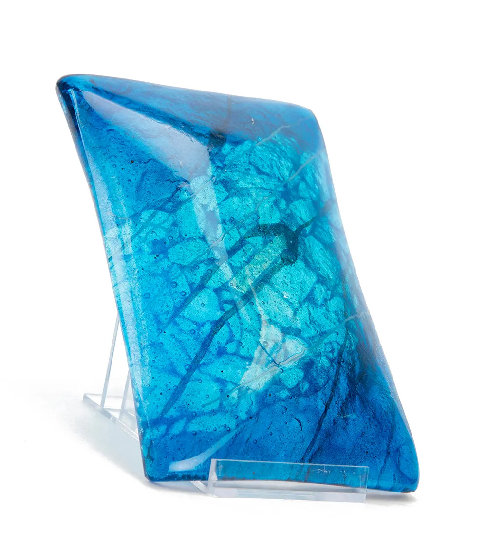 4" x 6" Lava Glass Aqua Tray Medium