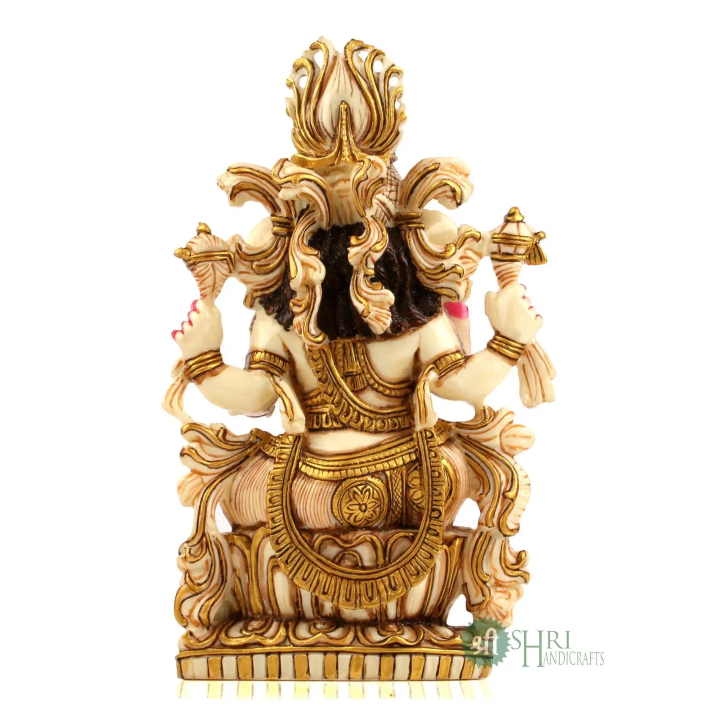 8" GANESHA SITTING GOLD PAINTING