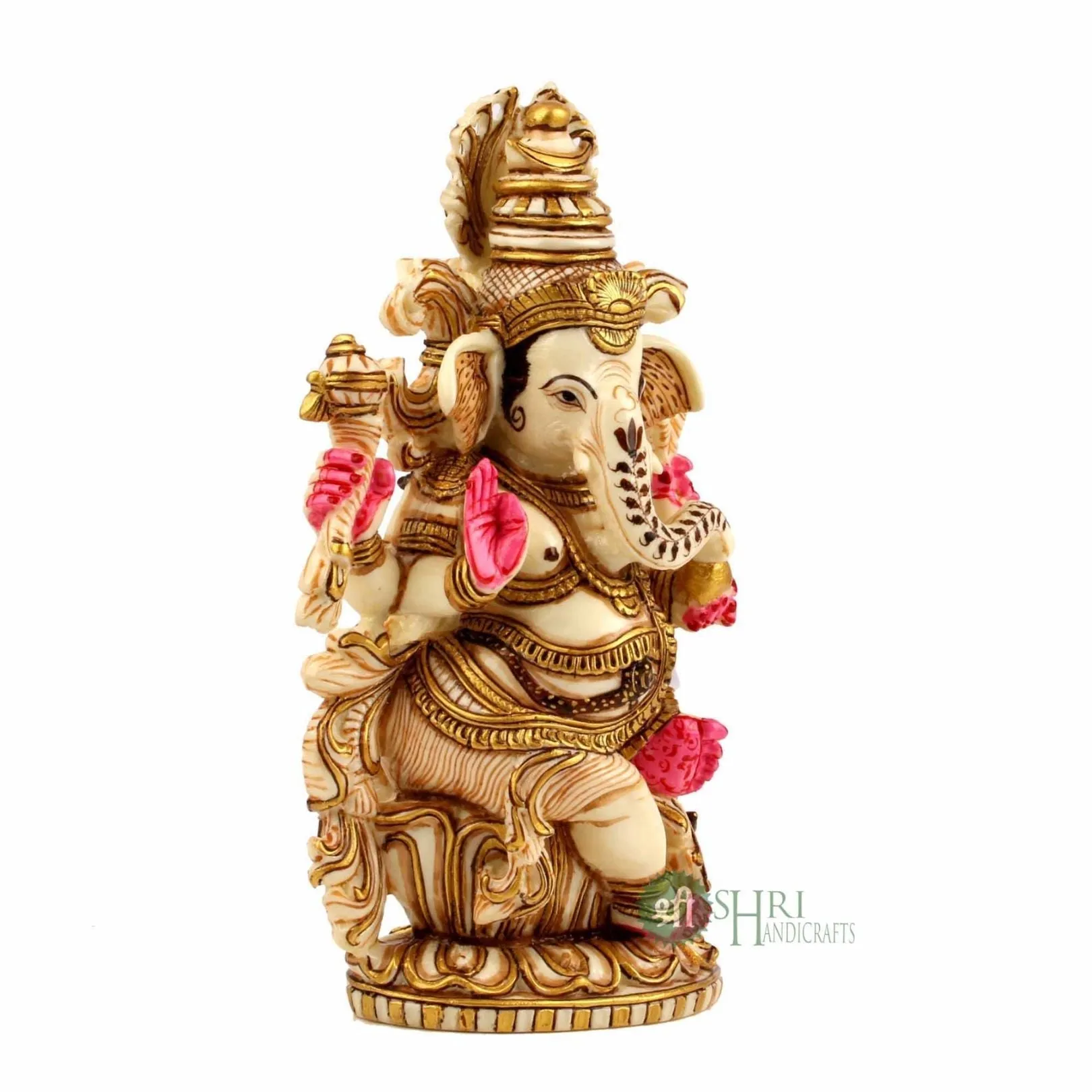 8" GANESHA SITTING GOLD PAINTING