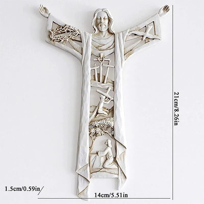 A Risen Christ Wall Cross Statue