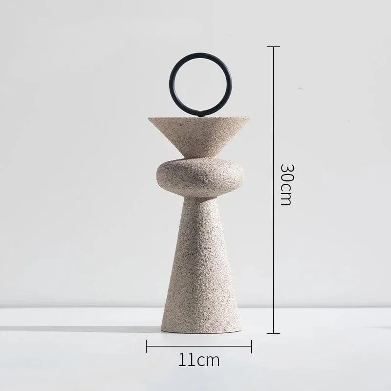 Abstract Geometric Sandstone Statue: Creative Resin Art Ornaments for Entrance, Living Room, TV Cabinet, and Desktop Decor