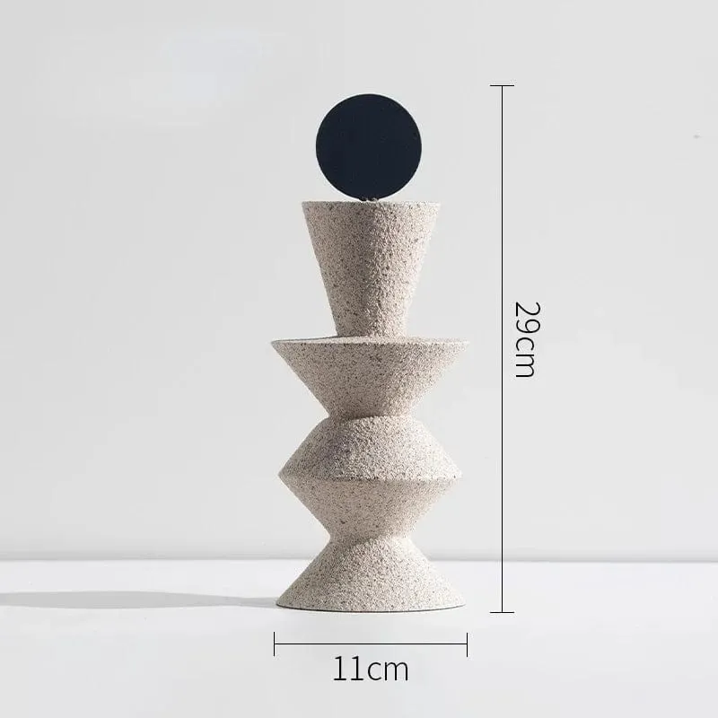 Abstract Geometric Sandstone Statue: Creative Resin Art Ornaments for Entrance, Living Room, TV Cabinet, and Desktop Decor