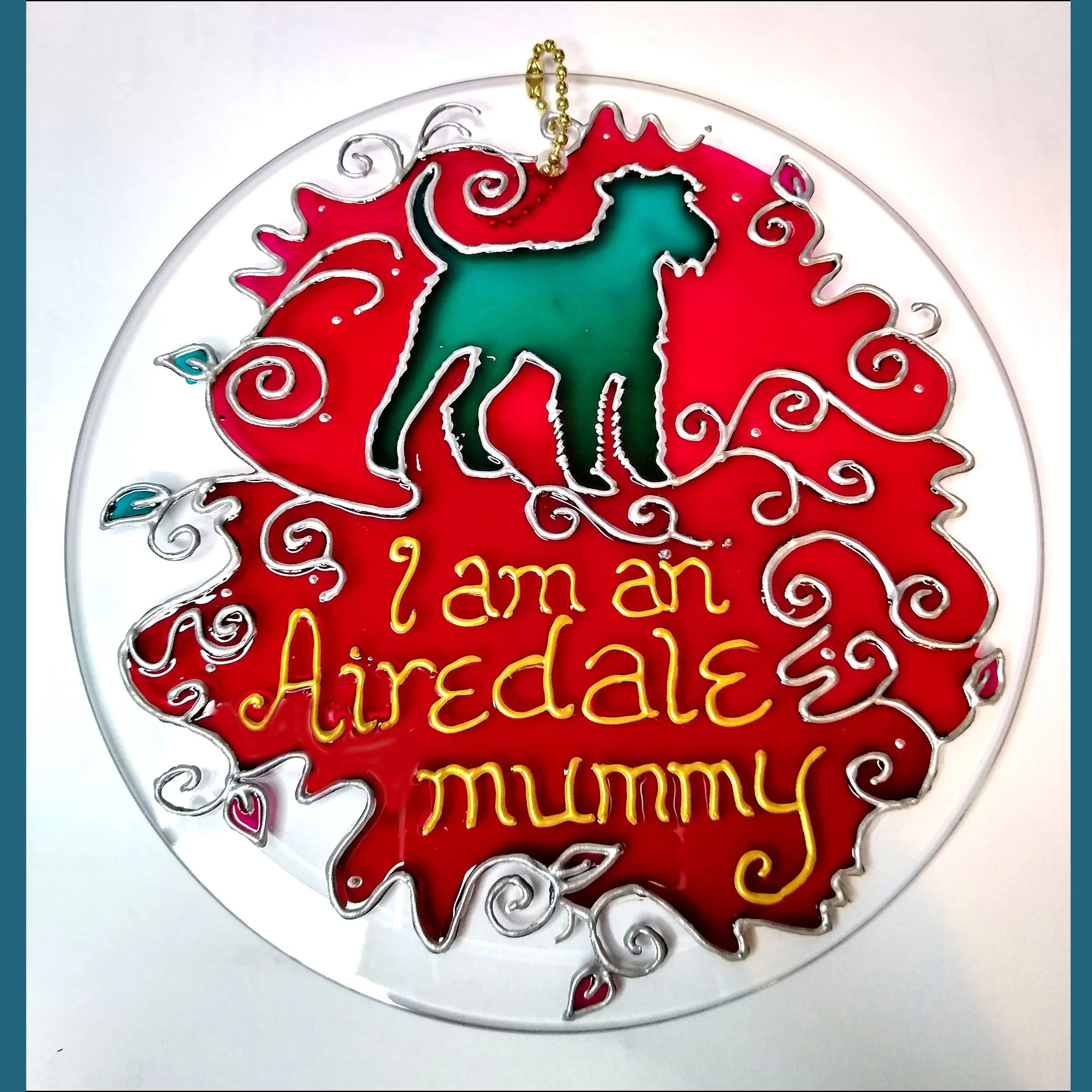 Airedale Dog Owner Hanging Suncatcher