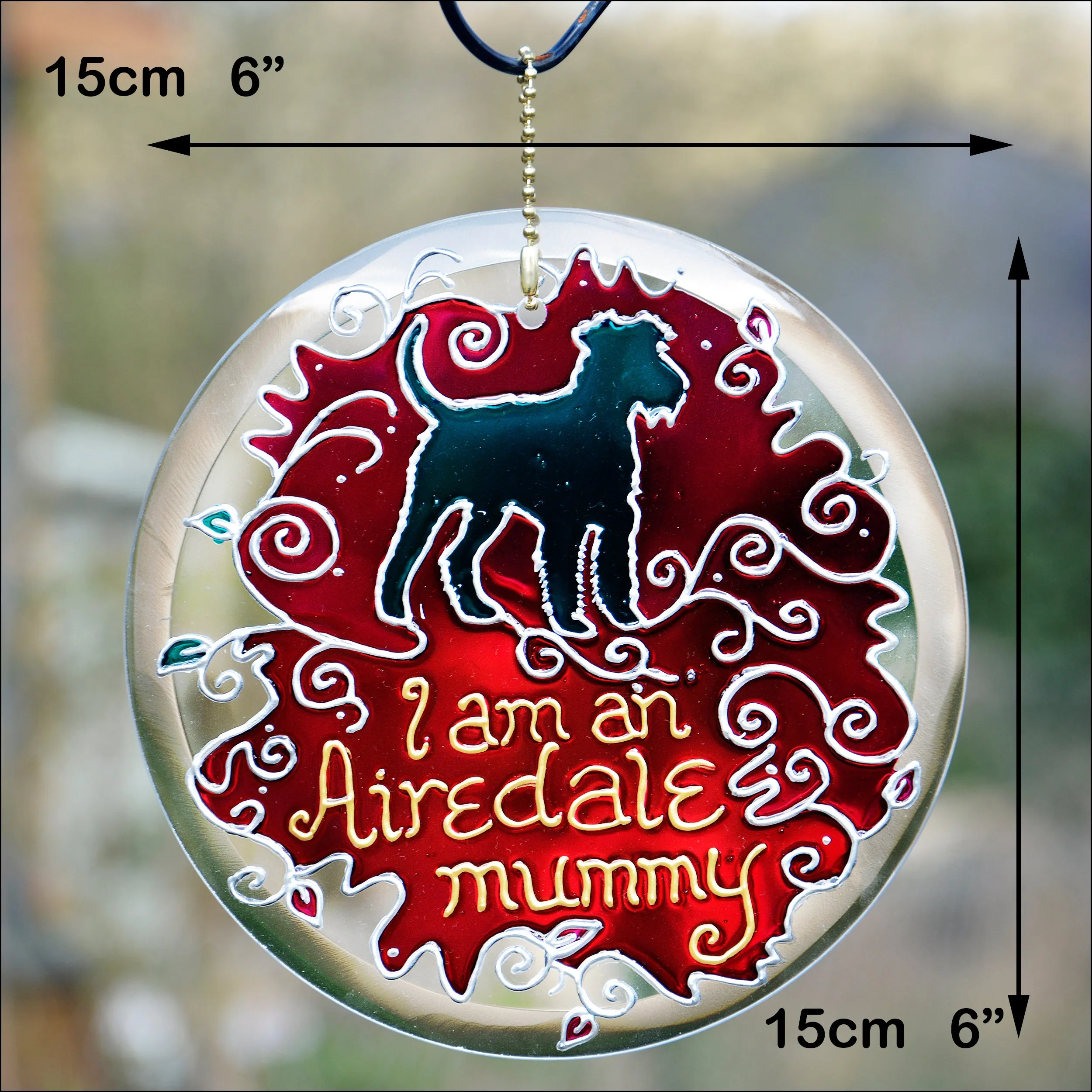 Airedale Dog Owner Hanging Suncatcher