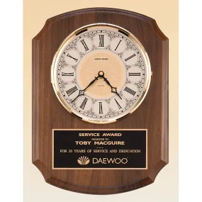 American Walnut Vertical Wall Clock – 10-1/12” x 13”