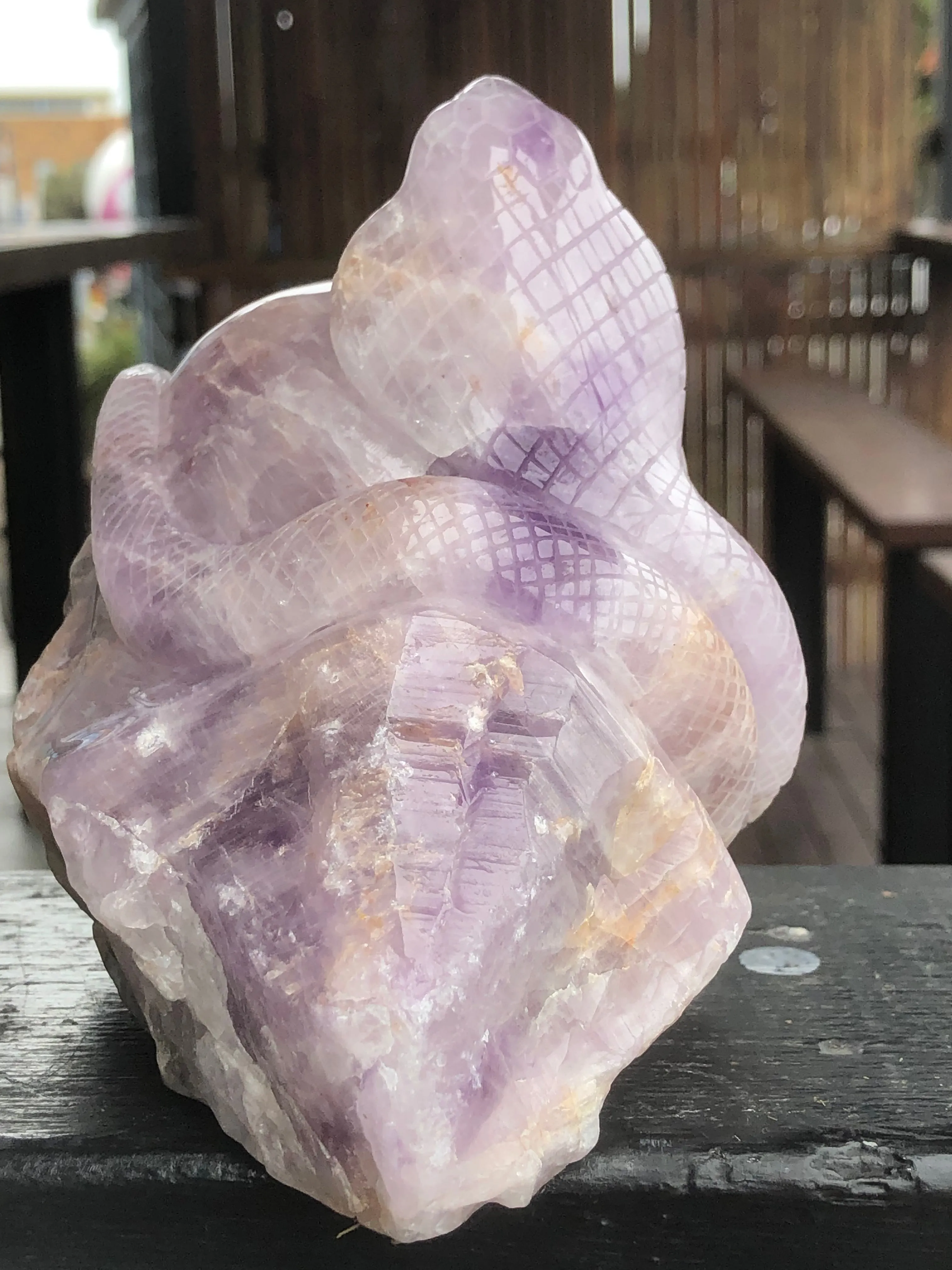 Amethyst Skull and Snake Sculpture [1k1497]