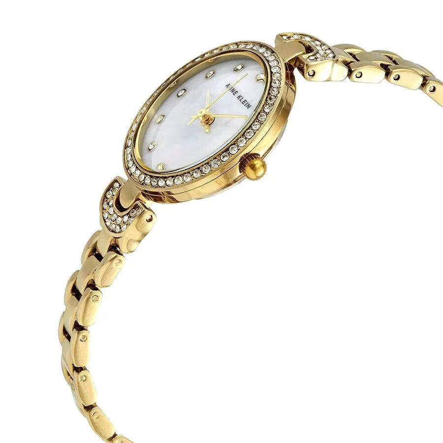 Anne Klein Mother of Pearl Crystal Dial Ladies Watch AK/3464MPGB