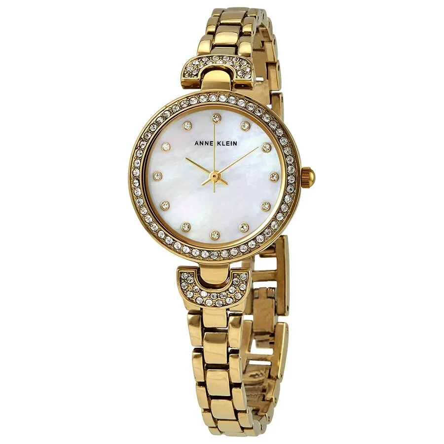 Anne Klein Mother of Pearl Crystal Dial Ladies Watch AK/3464MPGB