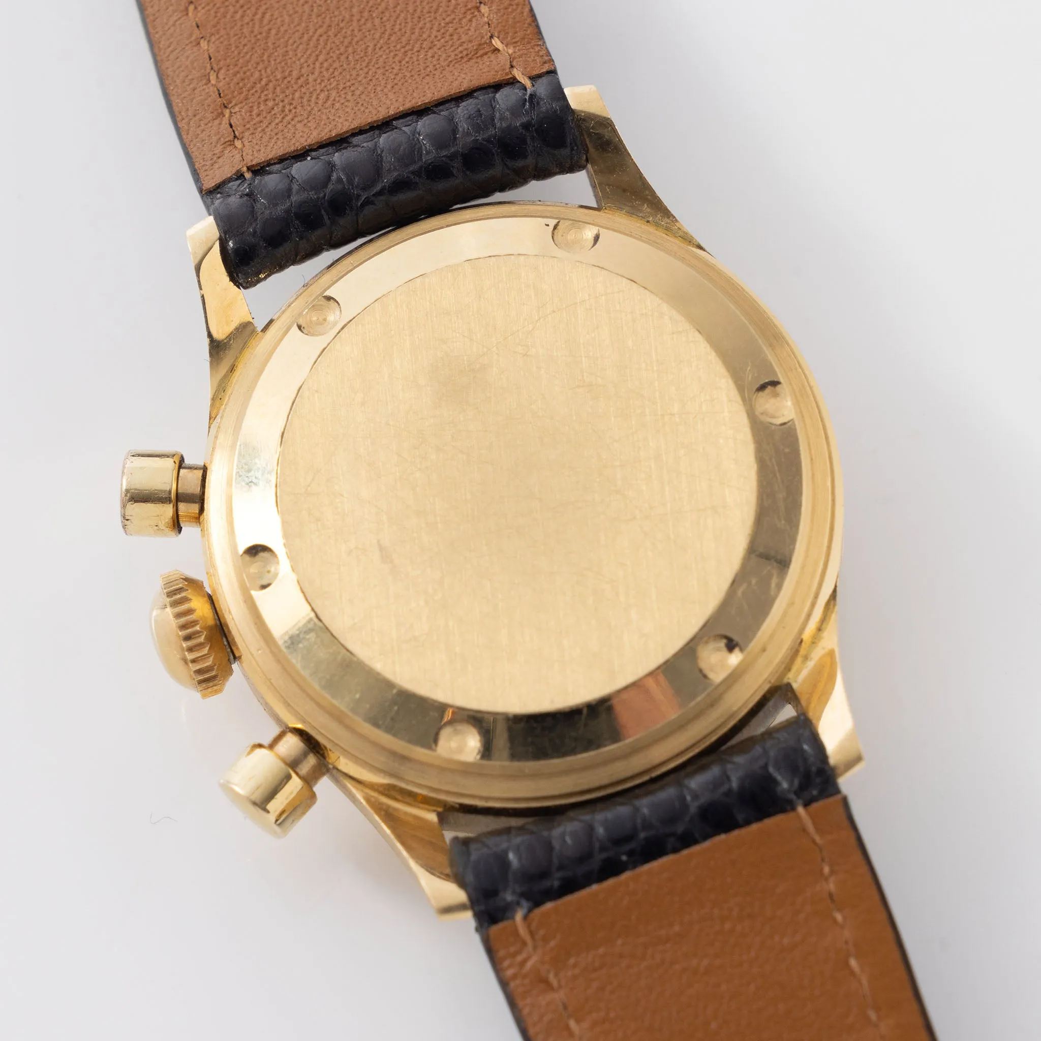 Anonymous Baby Chronograph 18k Yellow Gold Gilt Dial Valjoux 69