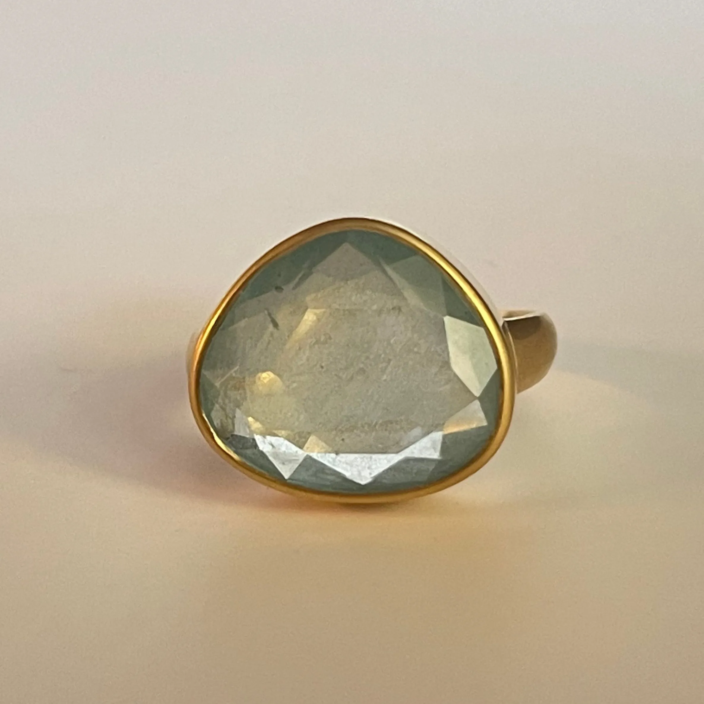 Aquamarine Greek Ring