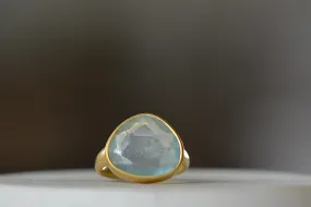 Aquamarine Greek Ring