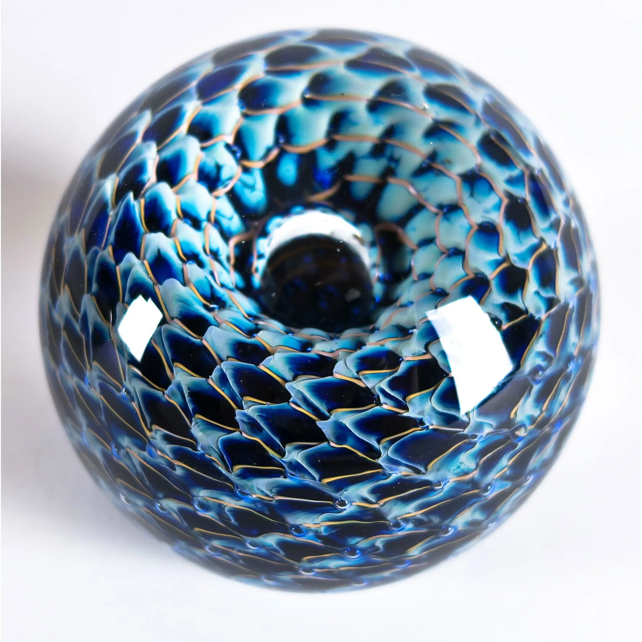 Aquanacci Spherical Paperweight by Grateful Gathers Glass, Danny Polk Jr