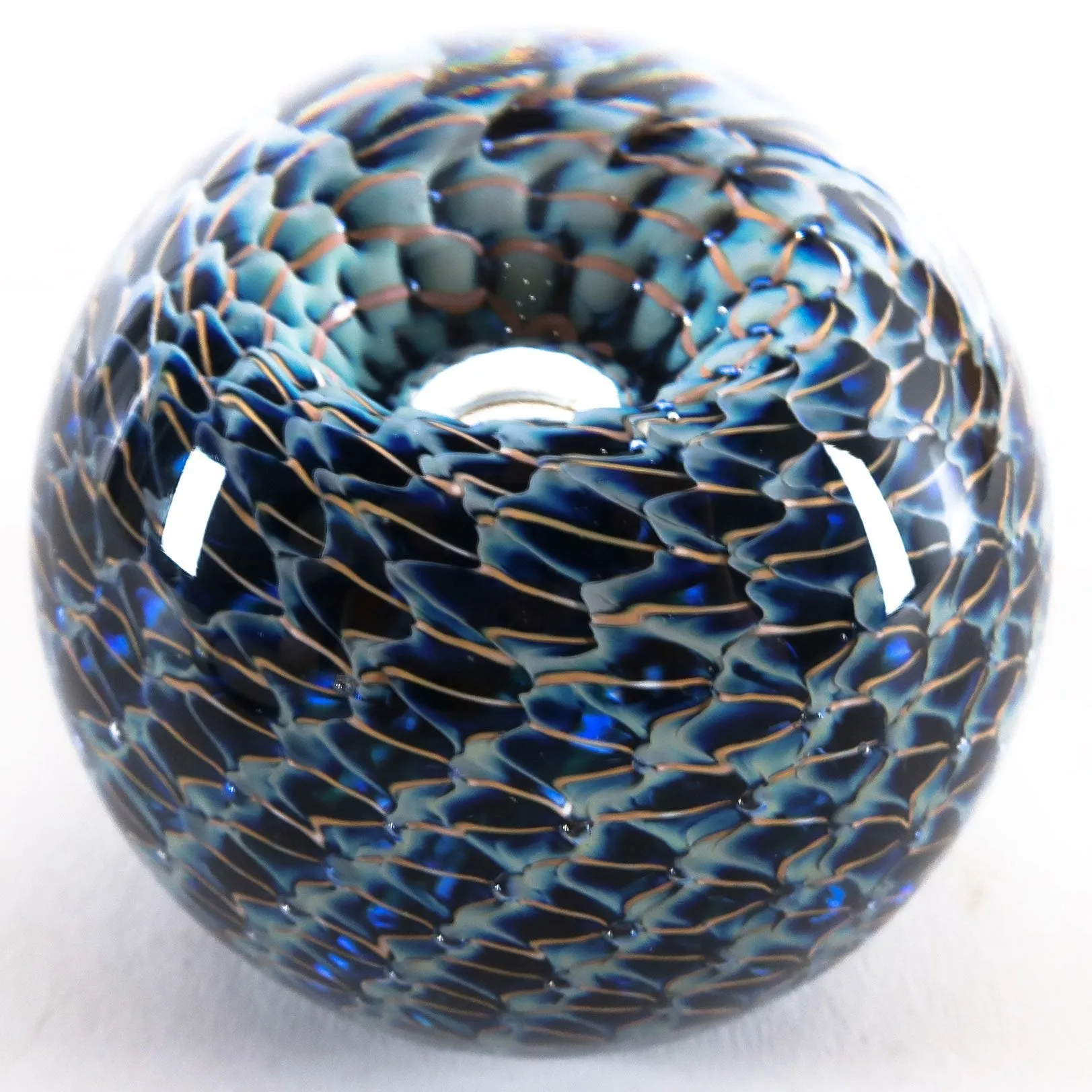 Aquanacci Spherical Paperweight by Grateful Gathers Glass, Danny Polk Jr