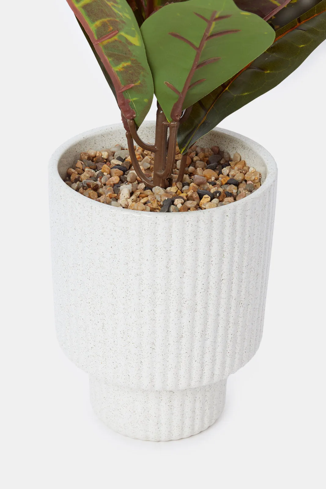 Artificial Plant Leaves In Ceramic Pot