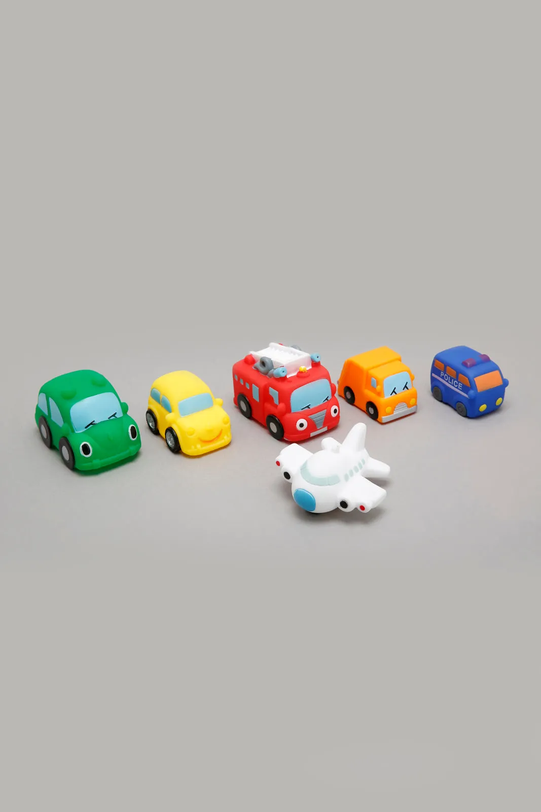 Assorted Cars and Plane Vinyl Bath Toys (Pack of 6)