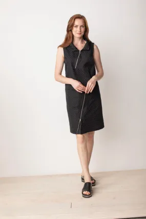 Asymmetrical Zipper Mock Neck Dress