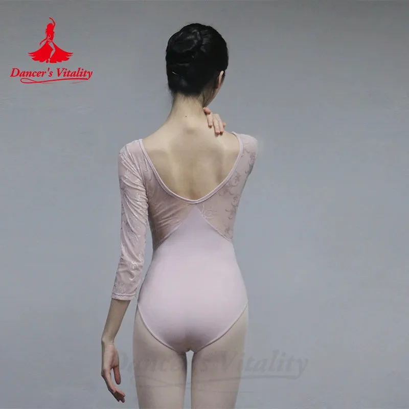 Ballet Dance Leotard for Female Adults Long Sleeved Ballet Bodysuit Gymnastics Yoga Art Examination One-piece Girl's Ballet Suit