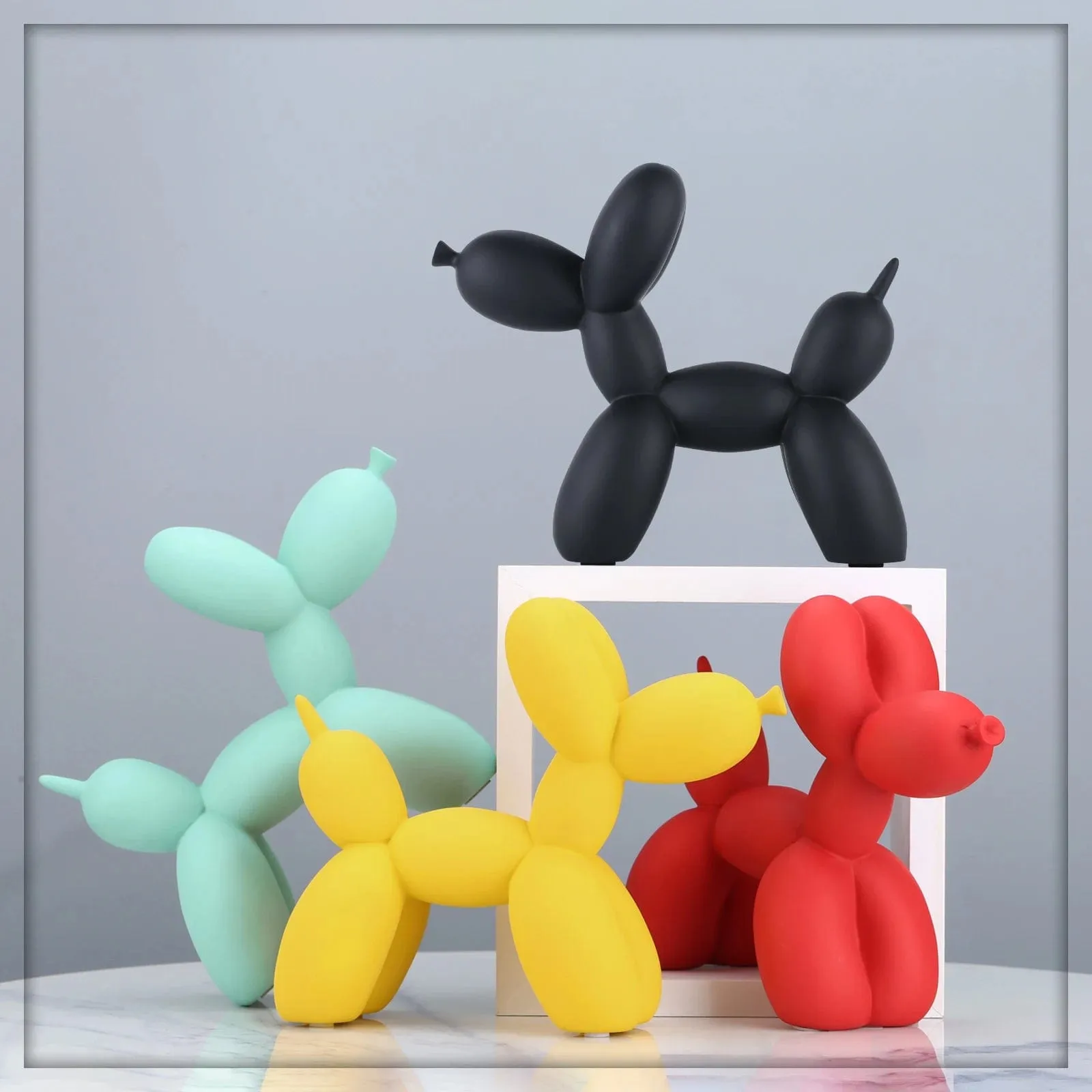 Balloon Dog Resin Statue: Modern Home Decoration Accessories for Office and Living Room Nordic Ornaments