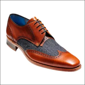 Barker Jackson Cedar Calf/Blue Tweed Wingtip Derby*