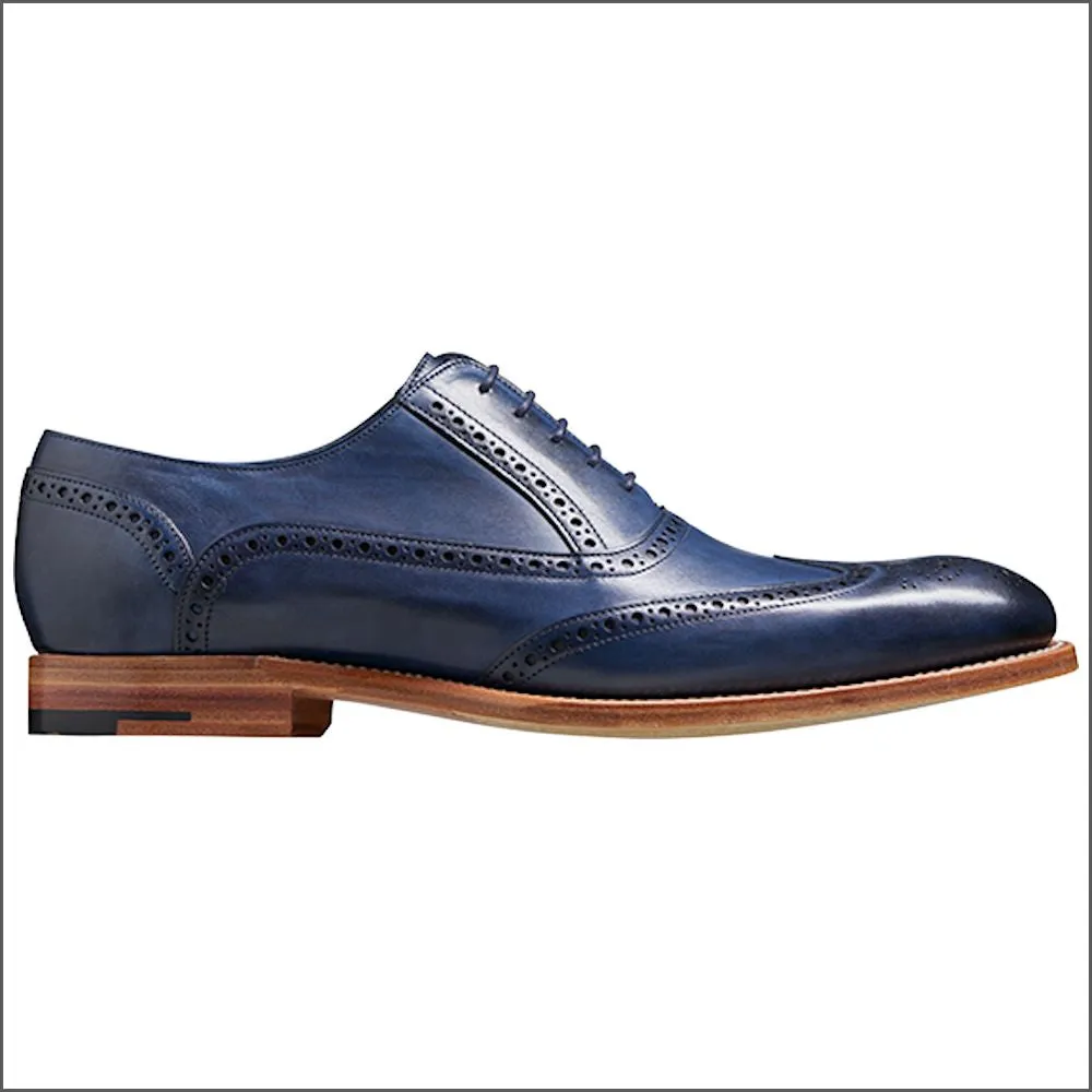 Barker Valiant Navy Hand Painted Wingtip Brogue^