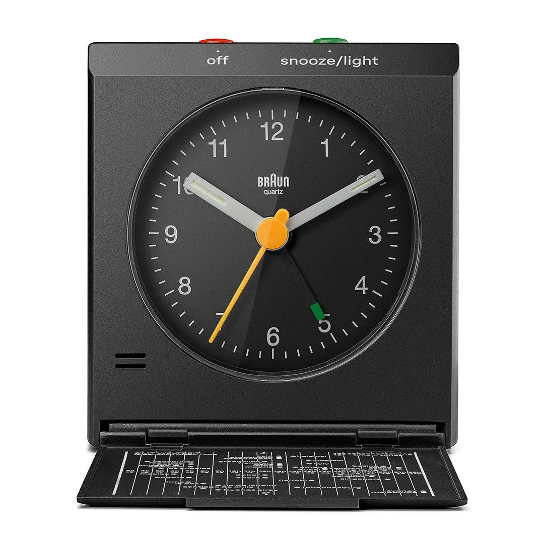 BC05 Braun travel analogue alarm clock - black