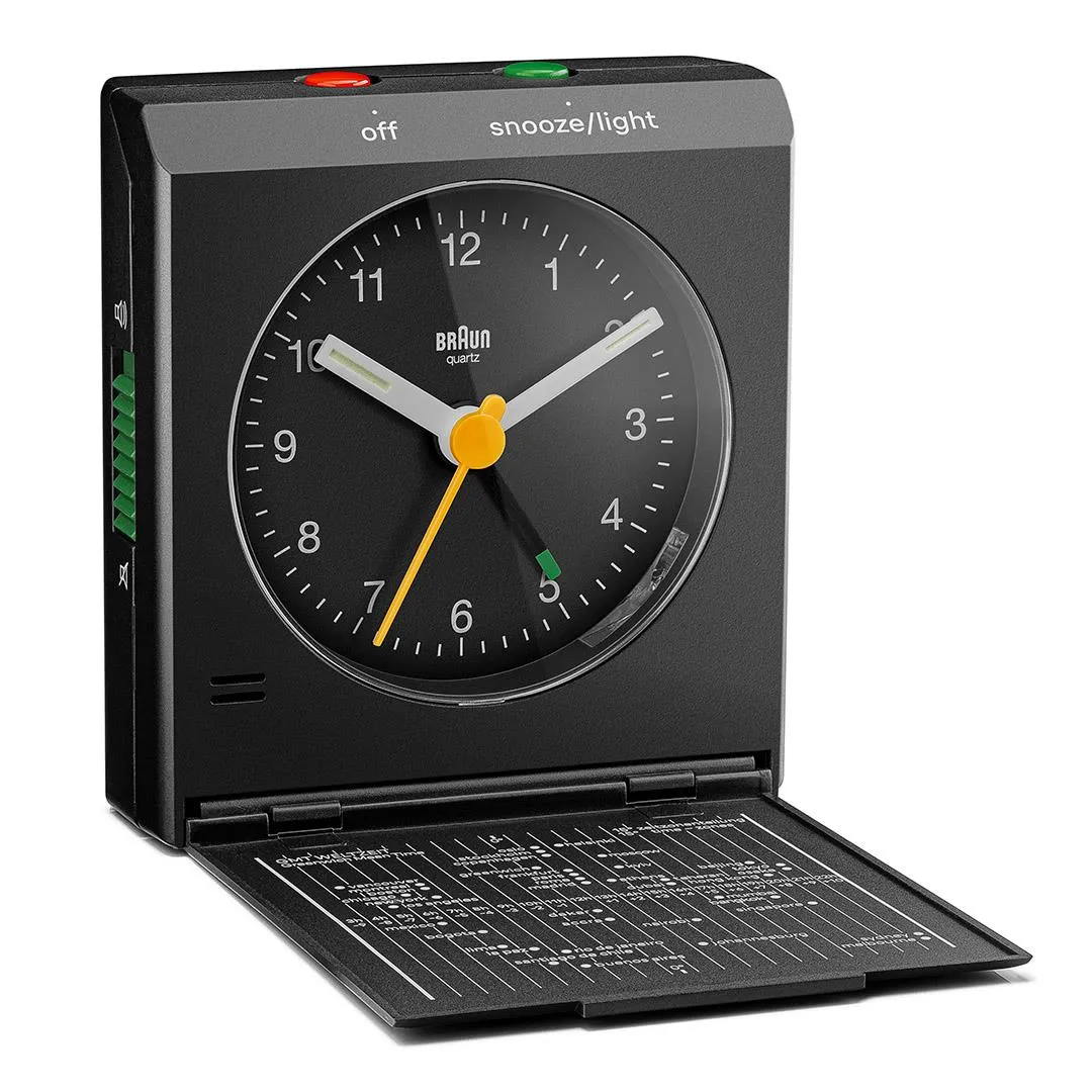 BC05 Braun travel analogue alarm clock - black