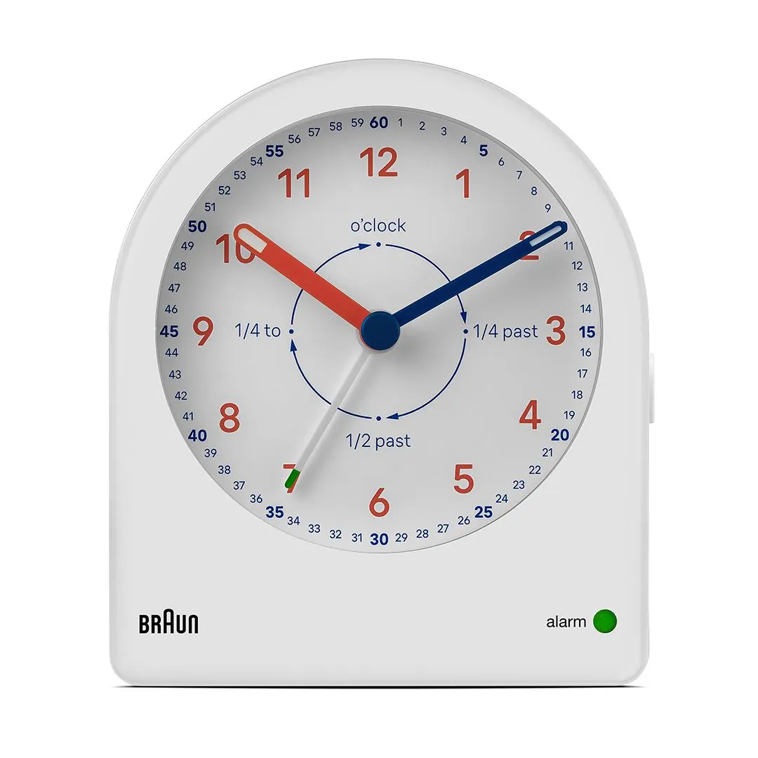 BC22 Braun time teacher quartz alarm clock - white