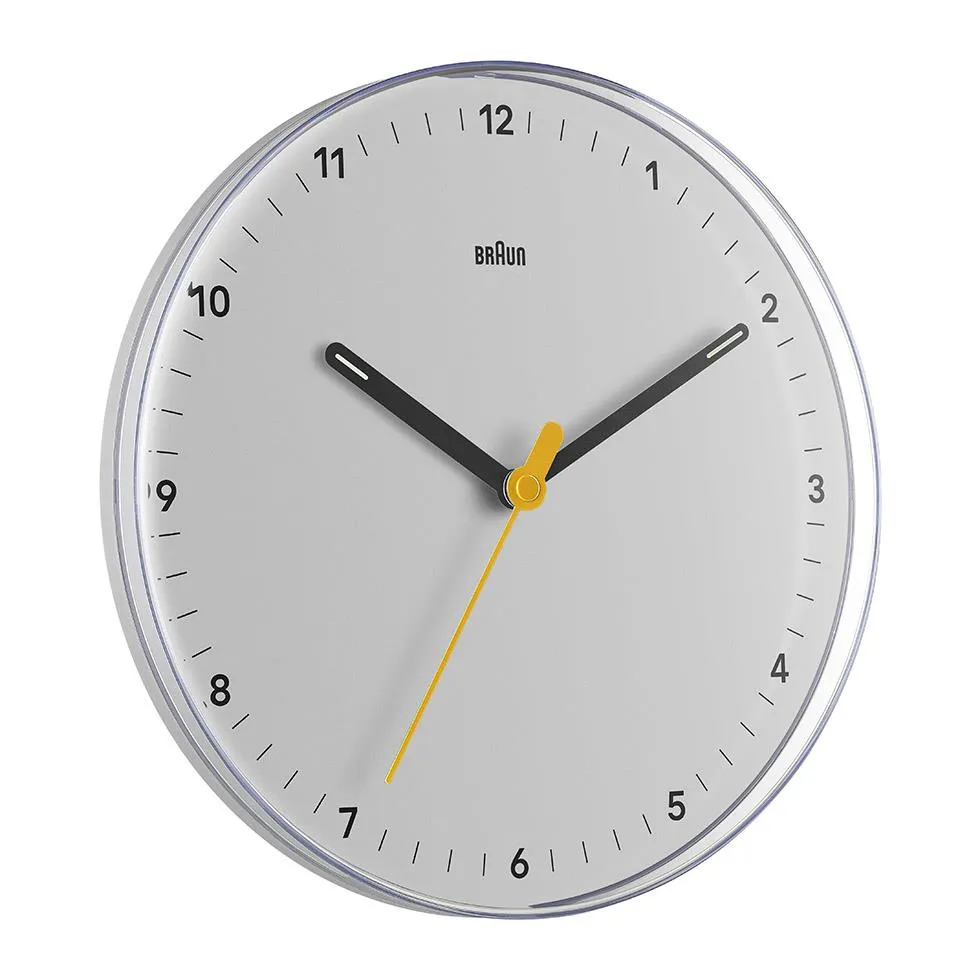 BC26 Braun analogue wall clock - white