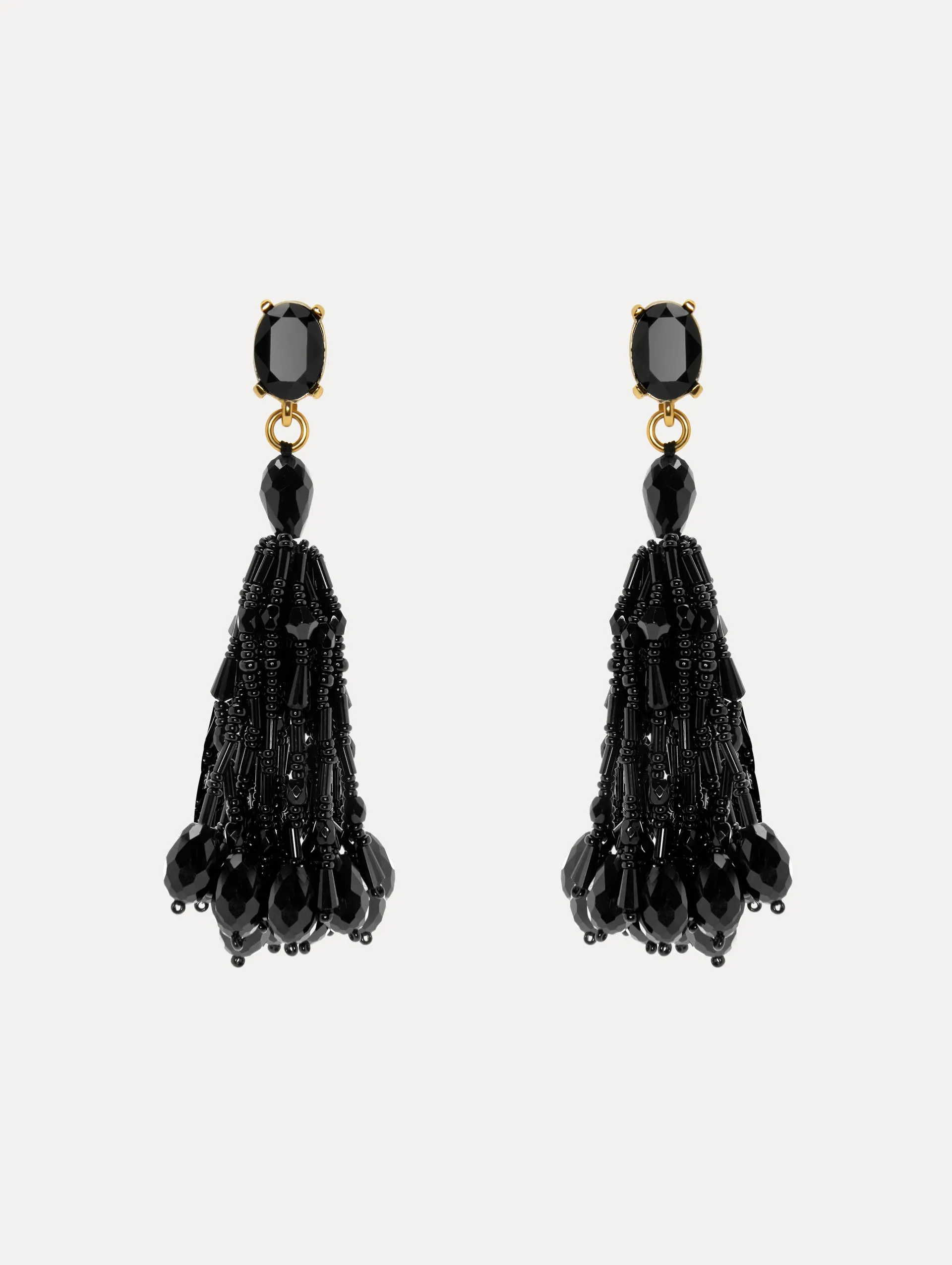 Beaded Tassel Clip-On Earrings