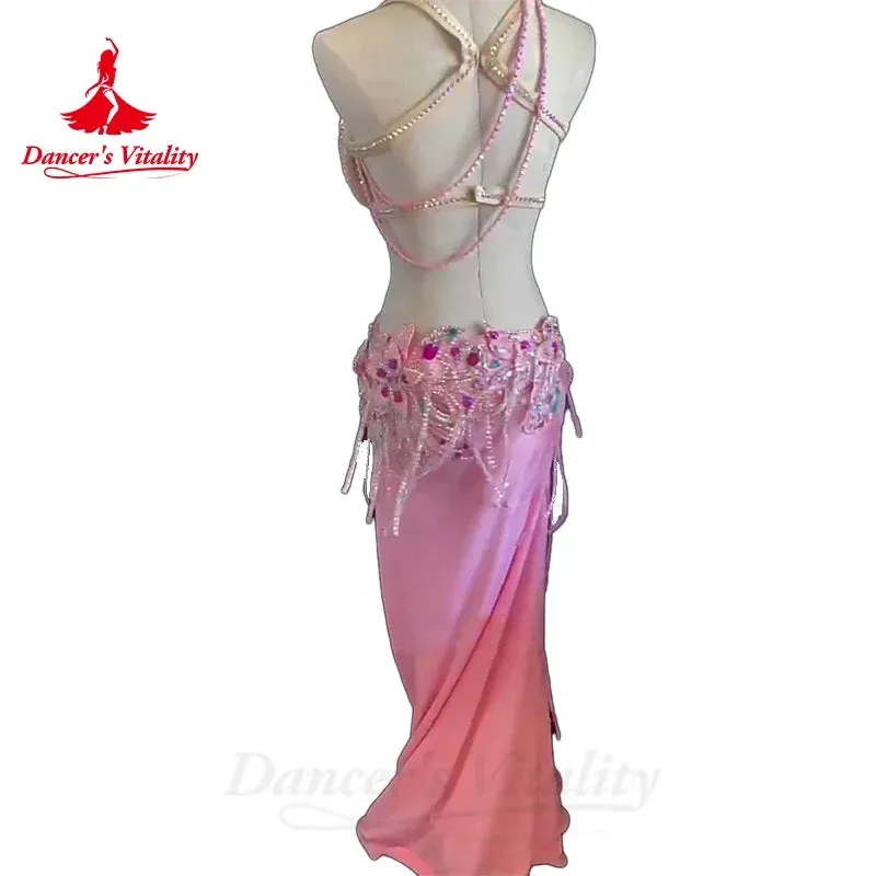 Belly Dancer Costume for Women Senior AB Stones Bra long Skirt 2pcs Adult Children Oriental Belly Dancing Professional Outfit