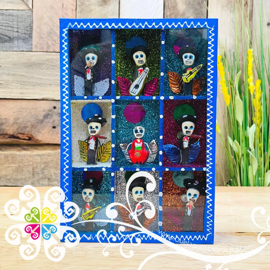 Blue Mexican Gallery Box Decor - Cajita Decorativa Barro Cocido