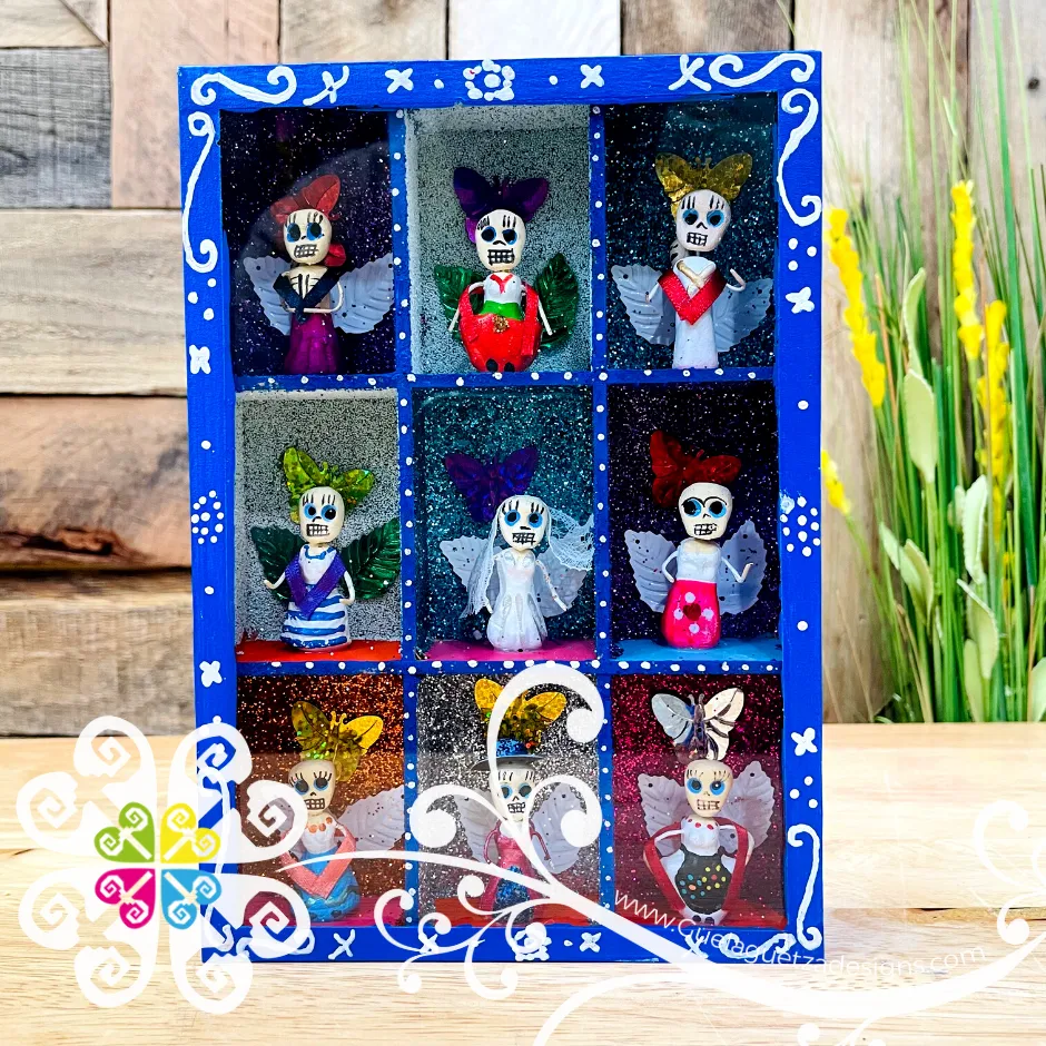 Blue Mexican Gallery Box Decor - Cajita Decorativa Barro Cocido