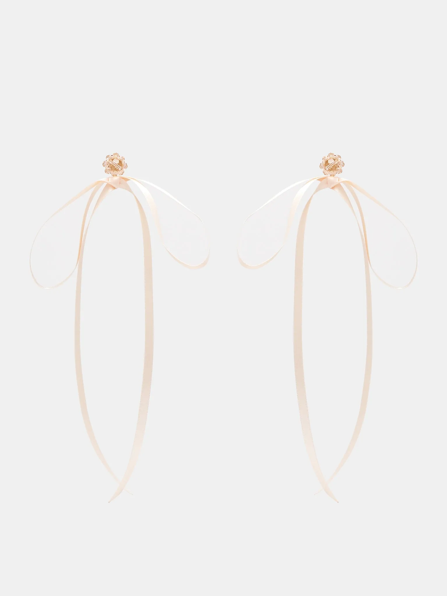 Bow Ribbon Stud Earrings (ERG389-0903-NUDE-ROSE)