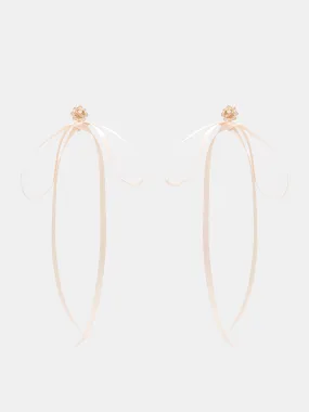 Bow Ribbon Stud Earrings (ERG389-0903-NUDE-ROSE)