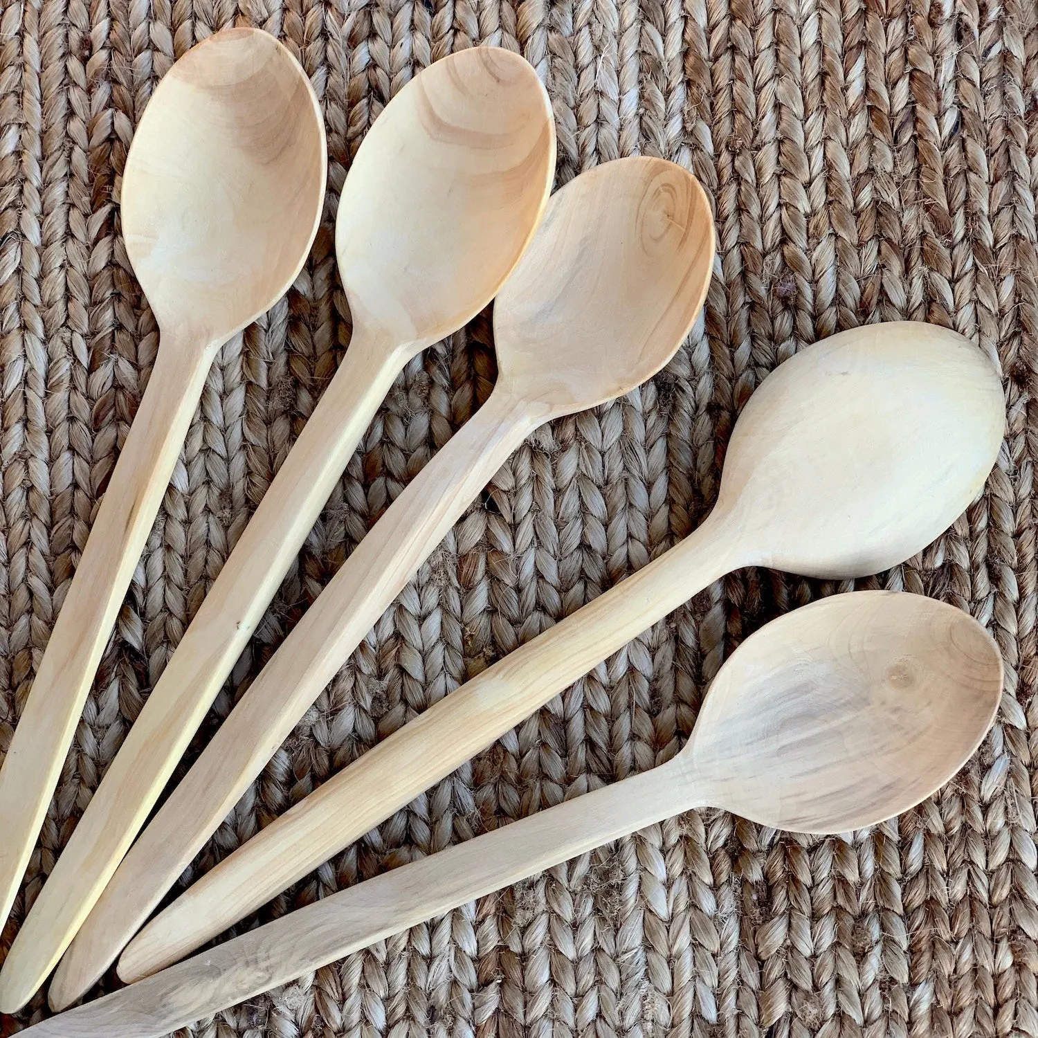 Box Wood Carved Spoons • SET of 5