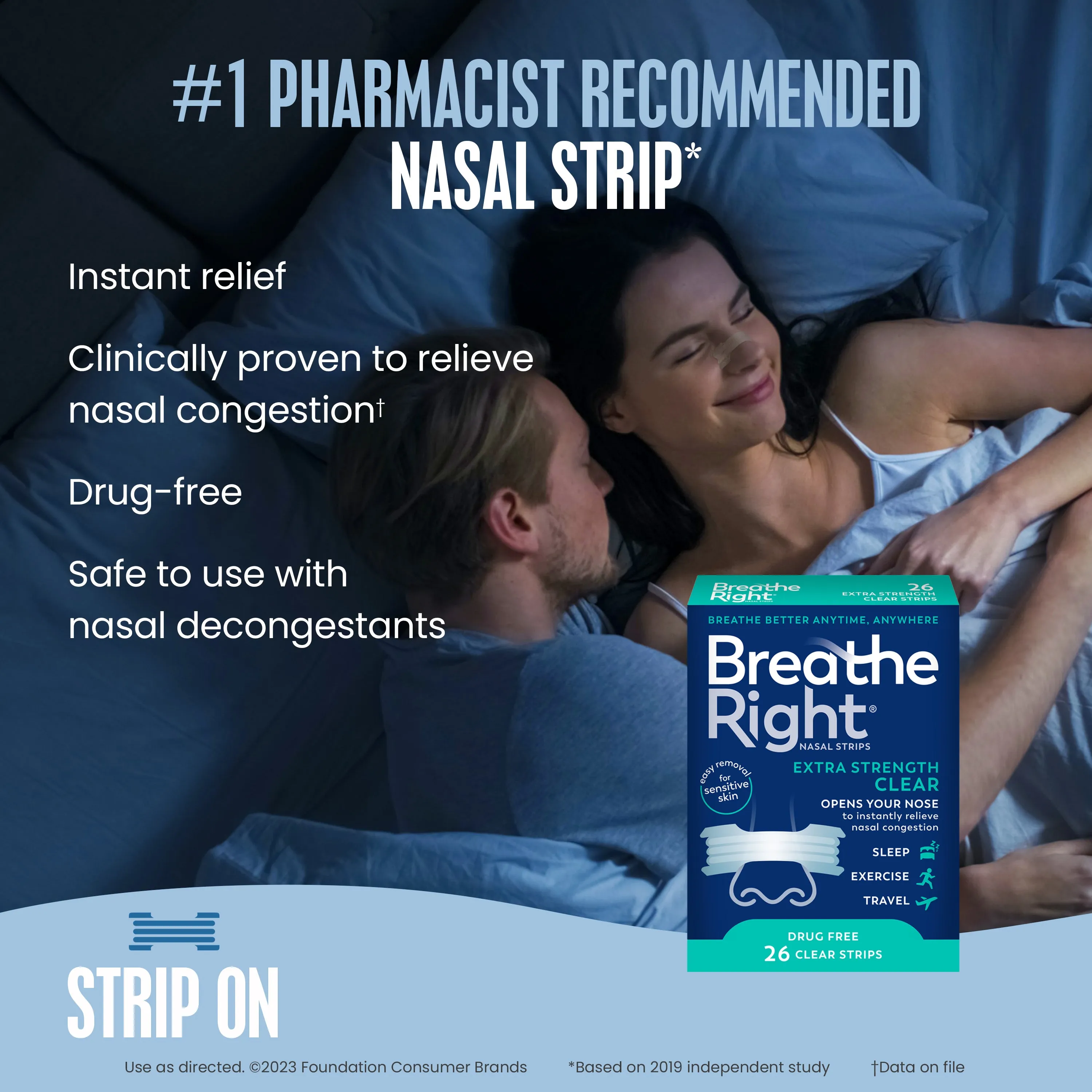 Breathe Right Extra Strength Clear Nasal Strips